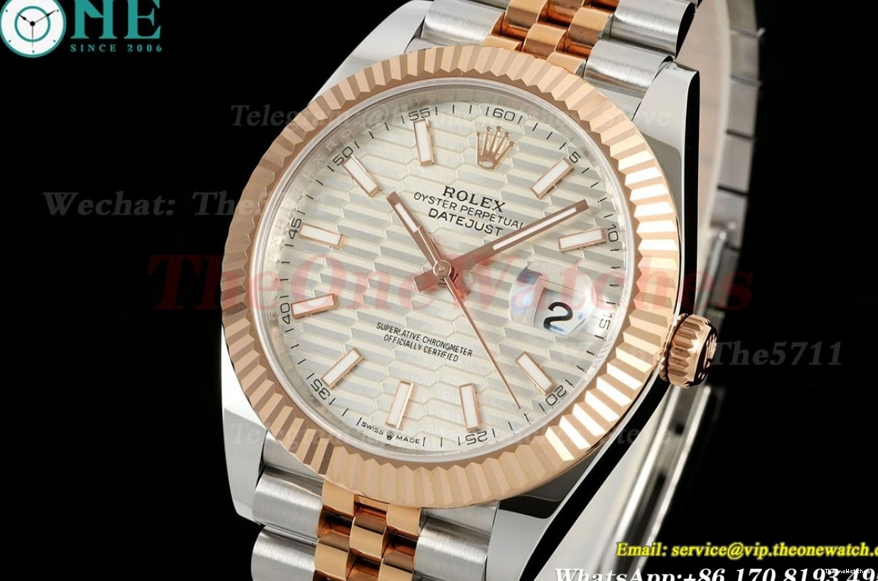 126331 A3235 Datejust Silver EWEF Textured 41mm Jub Stk SS RG 0325